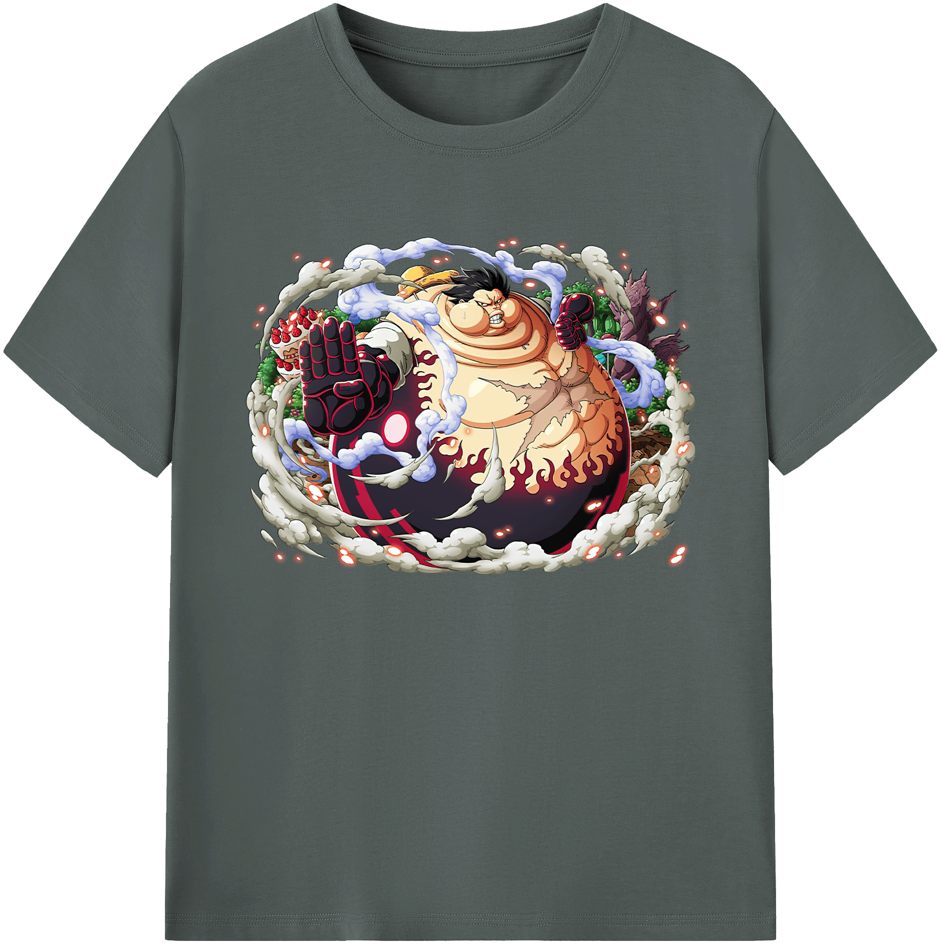 ワンピース モンキー・D・ルフィ ONE PIECE Monkey D. Luffy 綿100％ メンズ半袖Tシャツ｜肌触りやわらか＆通気性